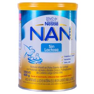 NAN SIN LACTOSA + PROBIOTICOS 400GR.