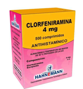 CLORFENIRAMINA 4 MG X COMP.