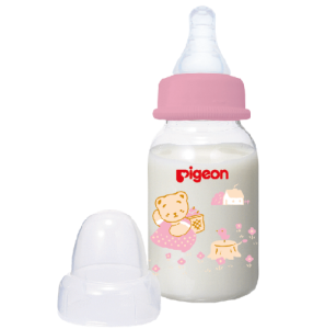 PIGEON BIBERON PLASTICO FLEXIBLE BOCA STANDAR DECORADO 4 OZ.