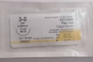 HILO CATGUT SIMPLE  N°3-0  MR 25  SUTUMED