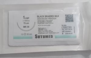 HILO SEDA NEGRA TRENZADA  N°1  MR 35  SUTUMED