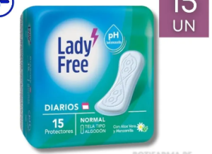 LADY FREE DIARIAS X 15 PROTECTORES