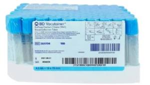 TUBOS VACUTAINER  DE VIDRIO DE 13 X 75MM-EDTA TAPA CELESTE  4.5 ML.