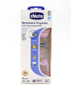 BIBERON PLASTICO BENESSERE ANGOLATO 0+ CHICCO 250ML
