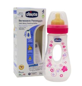 BIBERON PLASTICO BENESSERE PASSEGGIO 4M+ 240ML/8OZ - CHICCO