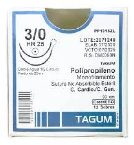 HILO POLIPROPILENO  N°3-0  MR 25  SUTUMED