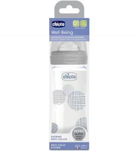BIBERON VIDRIO 0M+ WELL BEING X 150ML TETINA PHYSIO CHICCO