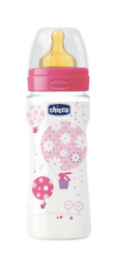 BIBERON PLASTICO WELL - BEING 4M+/330ML 11 OZ CHICCO ROSA
