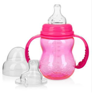 BIBERON PLASTICO VASITO DE 3 ETAPAS X 240ML/8 OZ TRITAN NUBY ROSA