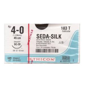 HILO SEDA NEGRA TRENZADA  N°4-0  MR 20  SUTUMED
