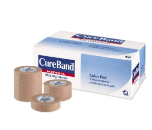 CURE BAND MICROPORE COLOR PIEL 1/2 PULG X UNIDAD