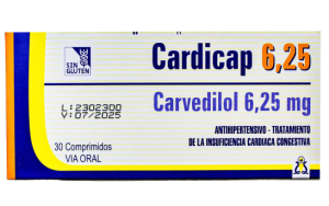 CARDICAP 6,25 MG X COMPRIMIDO
