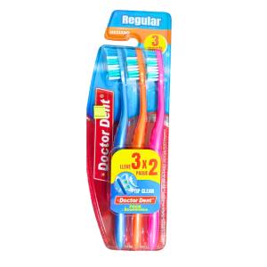 CEPILLOS REGULAR MEDIANO PACK X 3 DOCTOR DENT