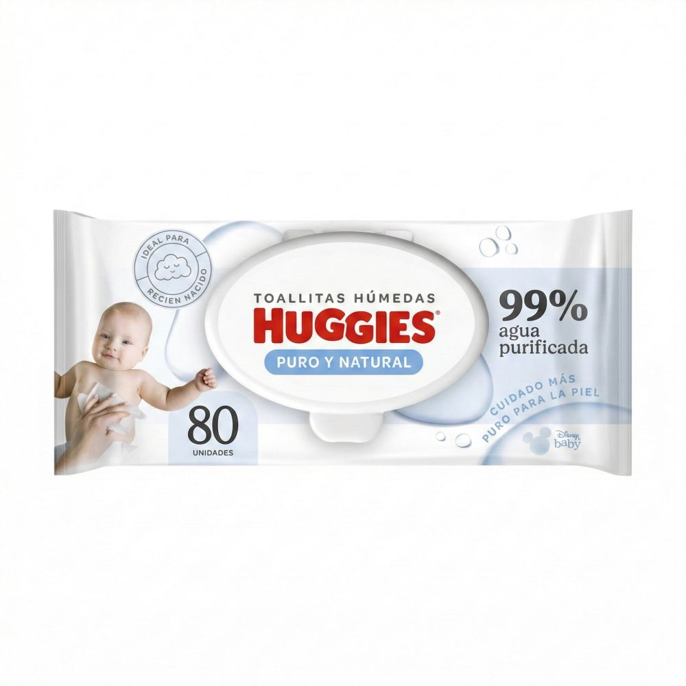 HUGGIES PURO NATURAL TOALLITAS HUMEDAS X 80