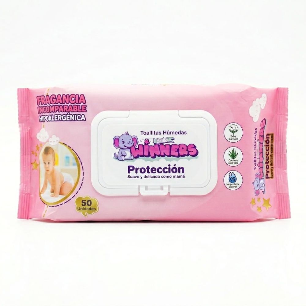 WINNERS BABY TOALLITAS HUMEDAS X 50 UNIDADES - COMERCIAL ALFA