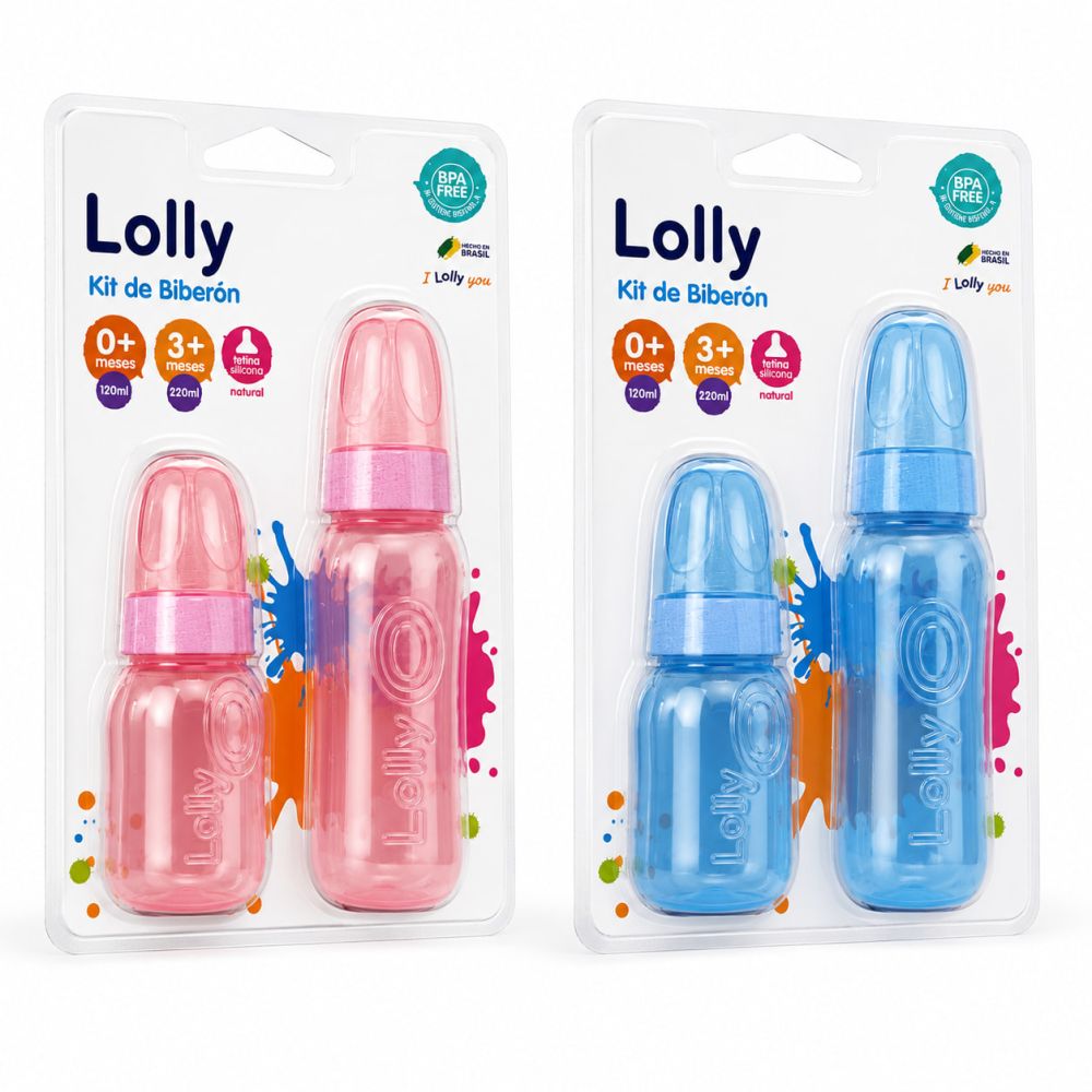 LOLLY KIT BIBERON CLEAN X +0M 120ML/+3M 220 ML