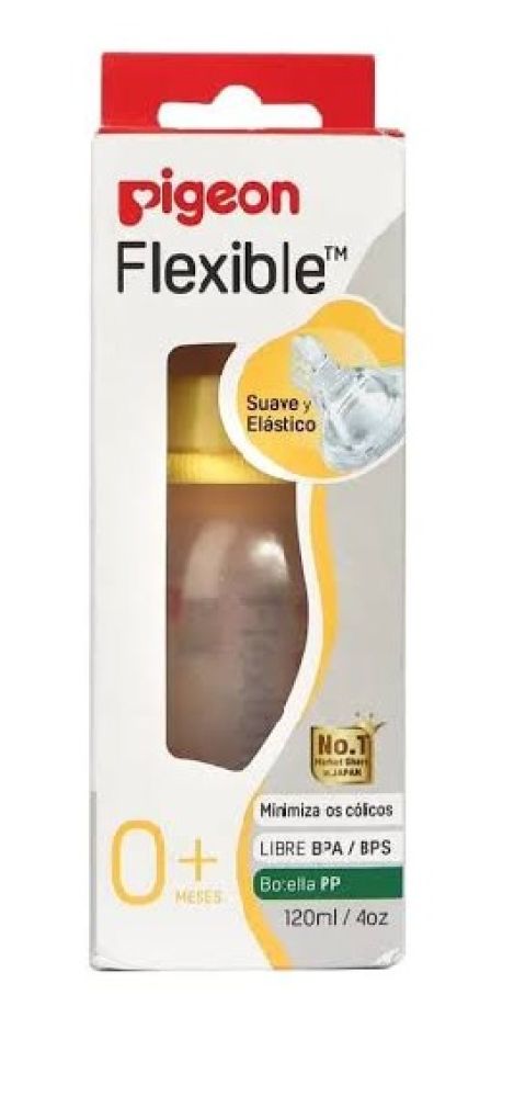 PIGEON BIBERON FLEXIBLE 120 ML/4 OZ AMARILLO(JIRAFA)
