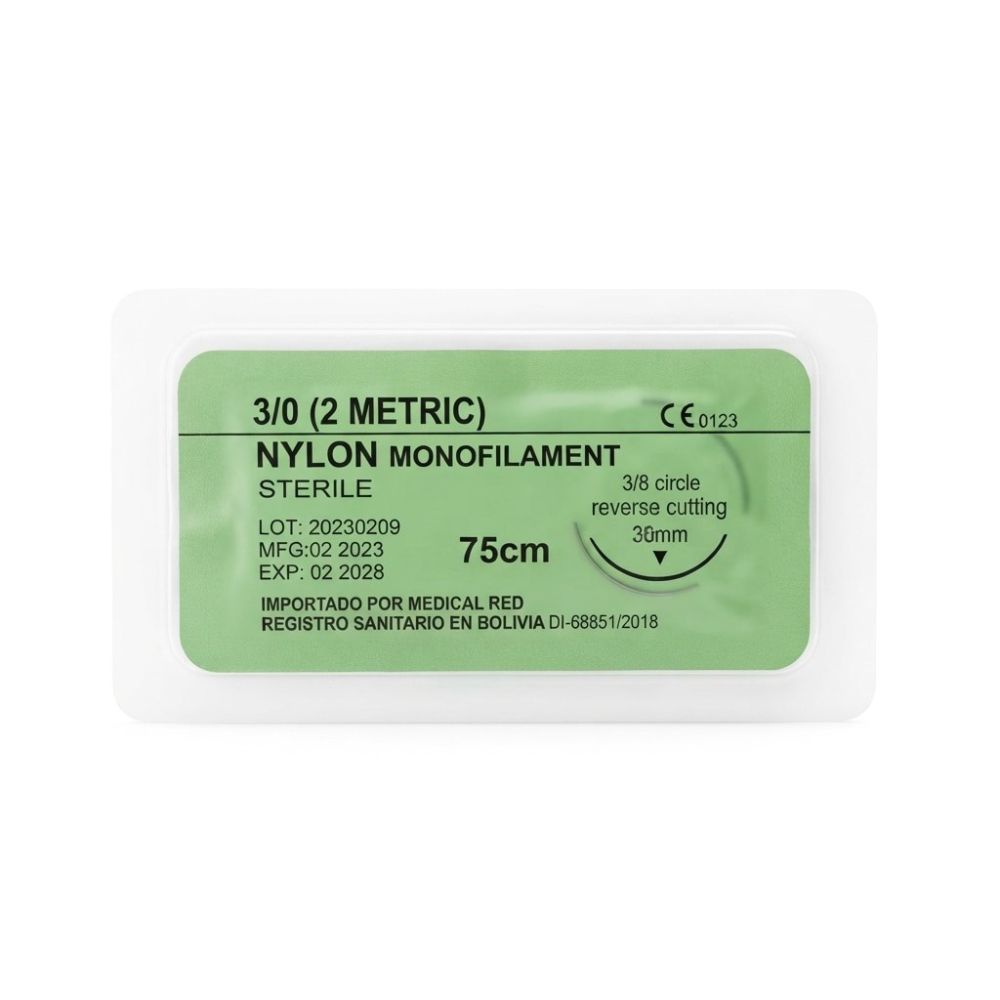 HILO NYLON MONOFILAMENTO  N°3-0  TC 30  STERILE